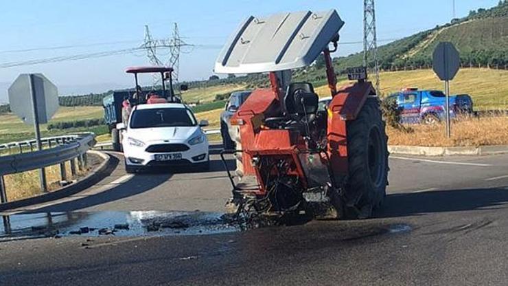 Kazada, traktör ikiye bölündü: 2 yaralı