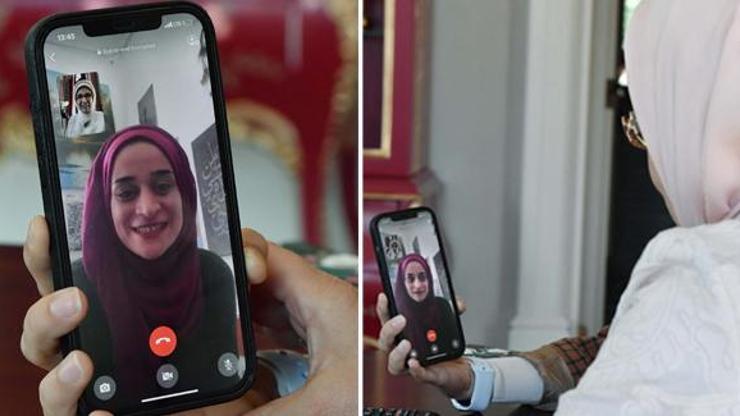 Emine Erdoğan, Filistinde direnişin sembolü olan Mariam Afifi ile telefonda görüştü