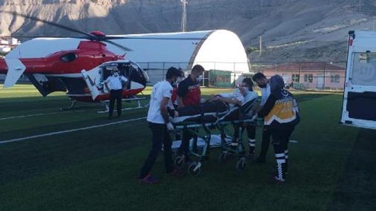 Kalp krizi geçirdi, ambulans helikopterle hastaneye ulaştırıldı