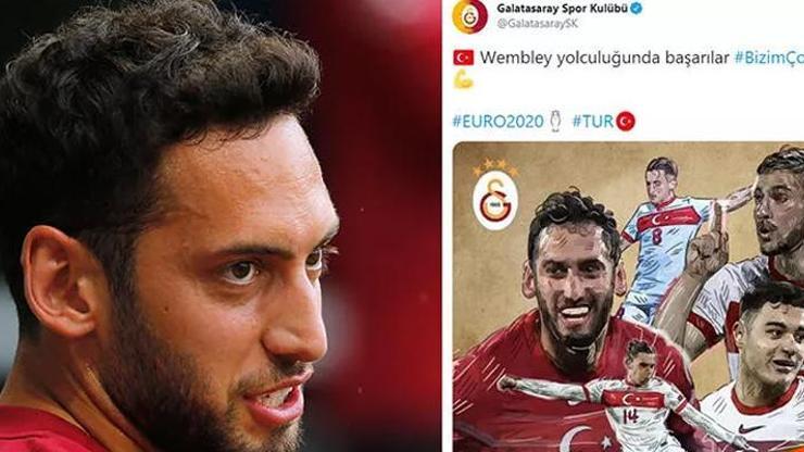 Galatasarayın EURO 2020 paylaşımında Hakan Çalhanoğlu detayı