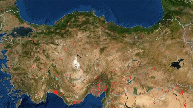 Türkiyedeki orman yangınlarını NASA böyle görüntüledi