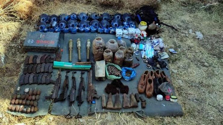 PKKlı teröristlere ait silah, mühimmat ve el bombası ele geçti