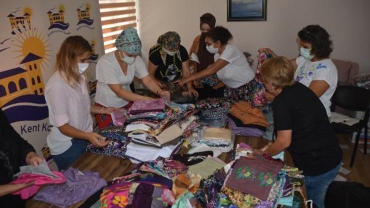 Giysileri elleriyle dikip afetzede kadınlara gönderdiler