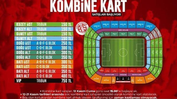Antalyaspor kombine kartları satışta