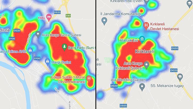Haritada dikkat çekti Kırmızıya büründü