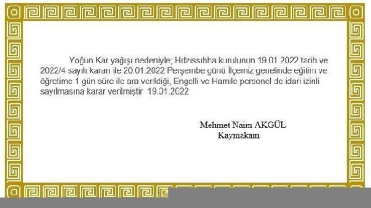 Bursanın Orhaneli ilçesinde eğitime kar engeli