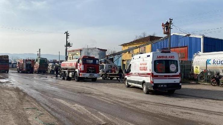 Geri dönüşüm tesisinde yangın büyümeden söndürüldü