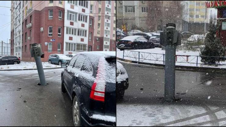 Harkov’a düşen roket patlamadan yere saplandı