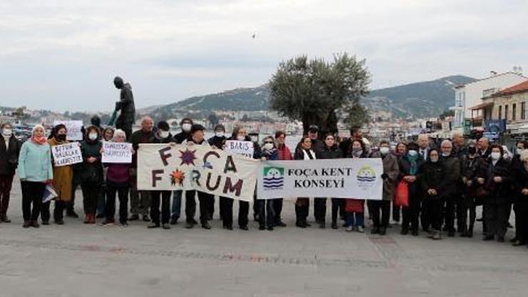 Rusyanın Ukraynayı işgali Foçada protesto edildi