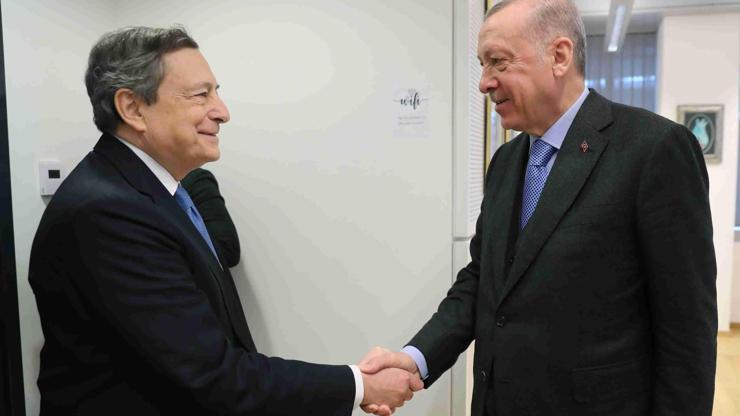 Cumhurbaşkanı Erdoğan, İtalya Başbakanı Mario Draghi ile bir araya geldi