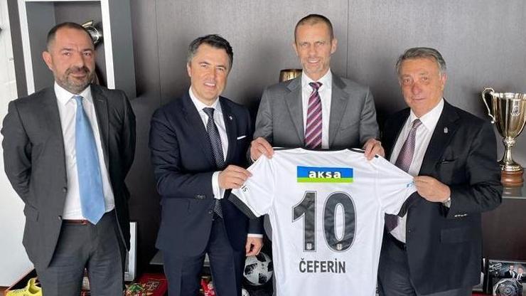 Ahmet Nur Çebiden UEFA Başkanı Ceferine ziyaret