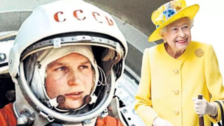 Gagarin kraliçenin bacağına dokunmuş
