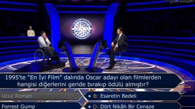Son dakika: 1995te en iyi film dalında Oscarı hangi film aldı Kim Milyoner Olmak İster sorusu: Forrest Gump
