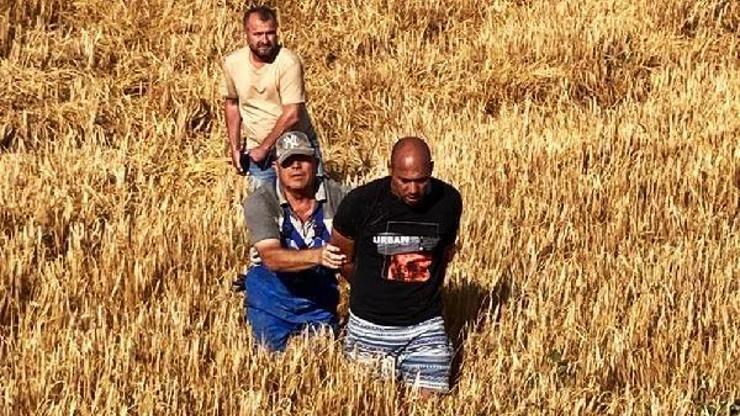 Marketten hırsızlık yaptı, buğday tarlasında yakalandı