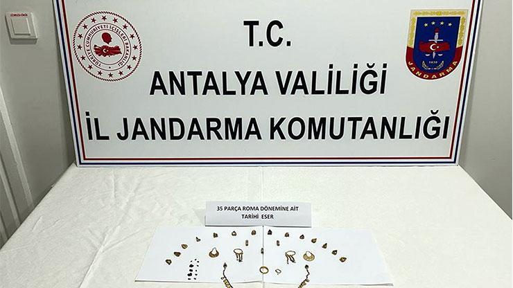 Roma dönemi altın tarihi eserlerle yakalanan şüpheli tutuklandı