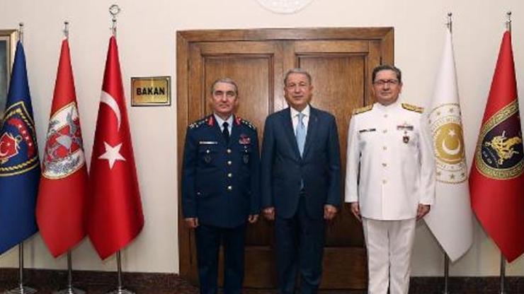 Bakan Akar, Deniz Kuvvetleri Komutanı Özbal ve Hava Kuvvetleri Komutanı Küçükakyüzü kabul etti