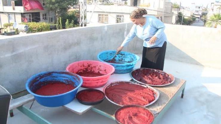 Adanada kadınların biber salçası mesaisi başladı