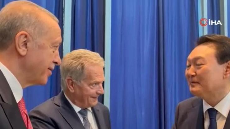 Cumhurbaşkanı Erdoğan, Finlandiya Cumhurbaşkanı Niinisto ile Güney Kore Devlet Başkanı Suk-yeol’u tanıştırdı