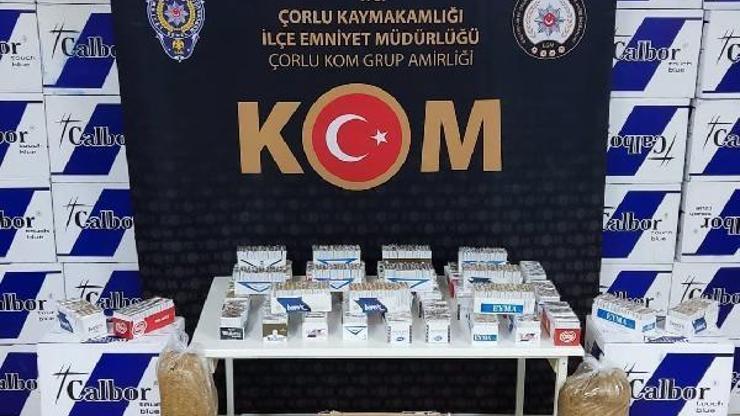 Çorluda kaçak sigara operasyonu: 3 gözaltı