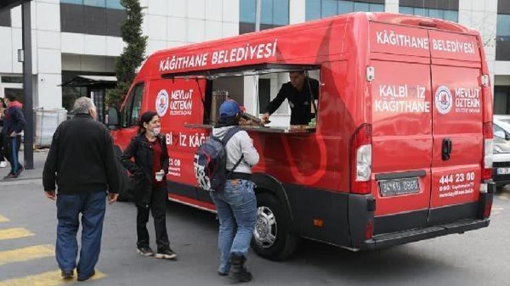 Kağıthanede mobil ikram büfesi hastanelerde hizmet veriyor