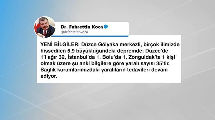 SON DAKİKA HABERİ: Sağlık Bakanı Kocadan deprem açıklaması