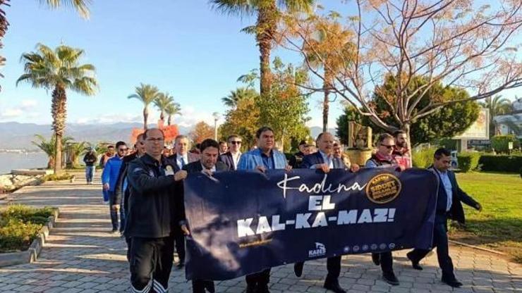 Erkekler, kadına yönelik şiddete tepki için yürüdü