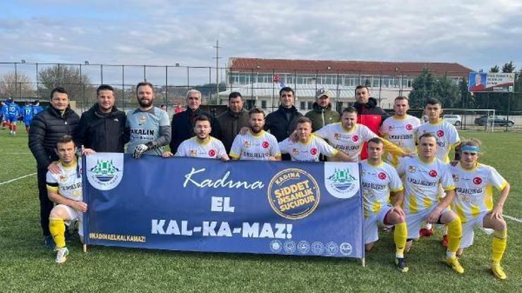 İpsalaspor sahada ‘Kadına el kalkamaz’ pankartı açtı