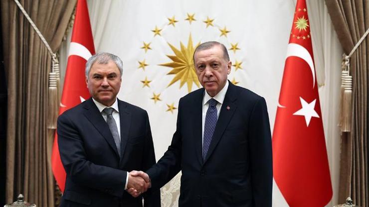 Cumhurbaşkanı Erdoğan, Rusya Devlet Duması Başkanı Volodini kabul etti