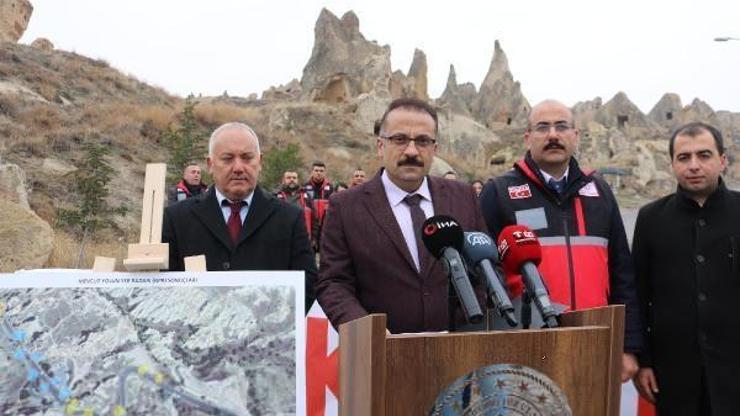 Kapadokyada ulaşıma kapatılan yolda kurtarma kazılarına başlandı