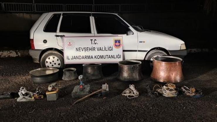 Nevşehirde hırsızlık şüphelisi 3 kişiye gözaltı