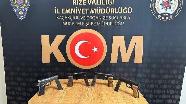 Rize’de ruhsatsız 7 silah ele geçirildi: 1 tutuklama