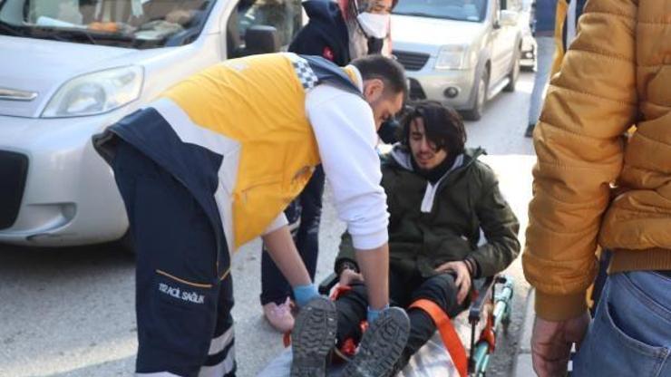 Motosikletiyle yayaya çarptı