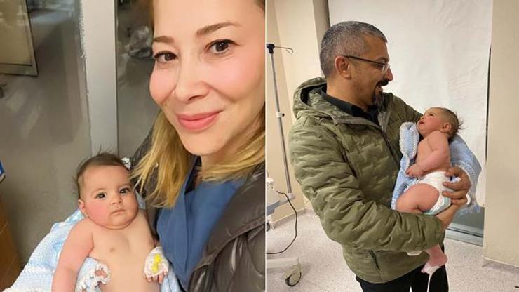 Azra bebek, 30 saat sonra annesi ve ablası ile enkazdan kurtarıldı