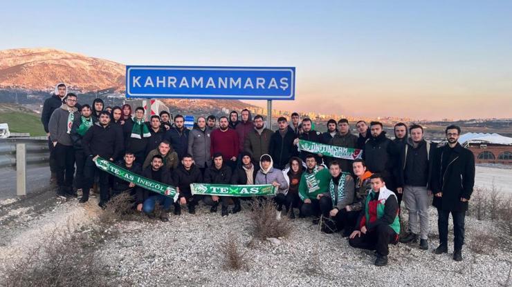 Bursaspor taraftarı deprem bölgesine gitti