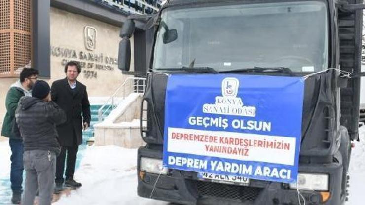 Konyalı iş insanlarından deprem bölgesine 10 TIR yardım
