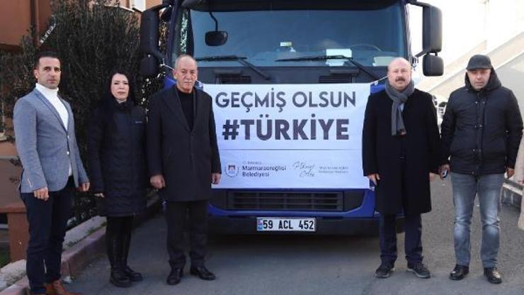 Marmaraereğlisinden deprem bölgesine 4 TIR dolusu yardım