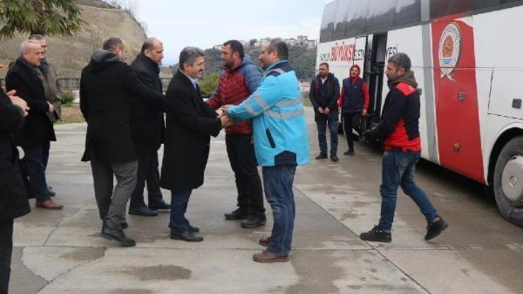 Samsun’dan deprem bölgesine giden ekip, görevlerini tamamlayıp geri döndü