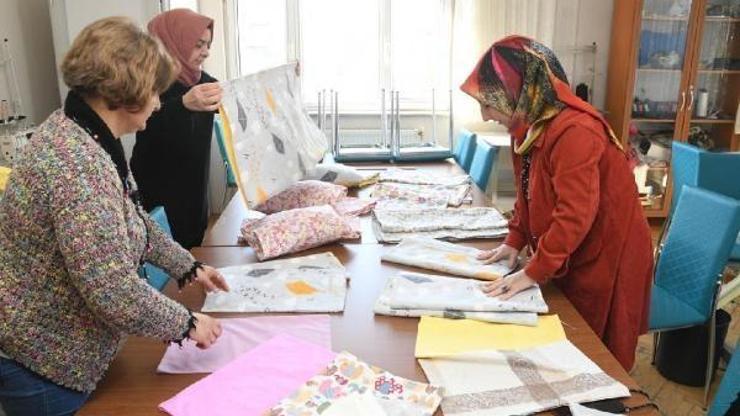 Depremzedeler için ev tekstil ürünü üretiliyor