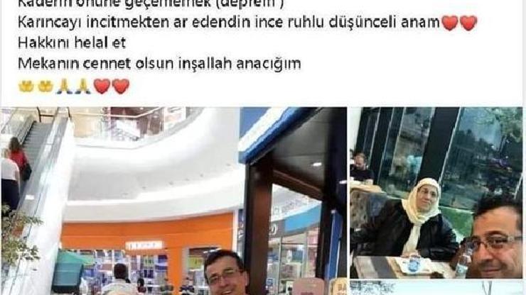 Depremde annesini kaybeden doktordan duygulandıran paylaşım