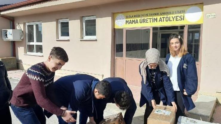 Meslek Lisesi öğrencileri, deprem bölgesine kedi ve köpek maması gönderdi