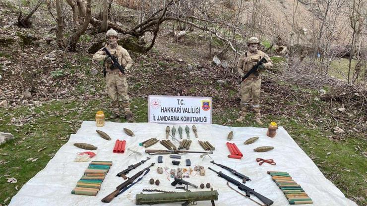 İçişleri: Hakkaride terör örgütüne ait sayıda silah ve mühimmat ele geçirildi