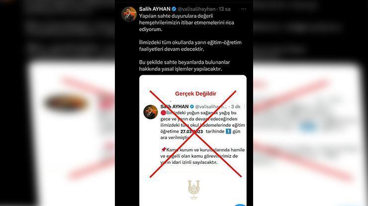 Sahte vali hesabı açıp, Şanlıurfada okullar tatil paylaşımı yaptılar