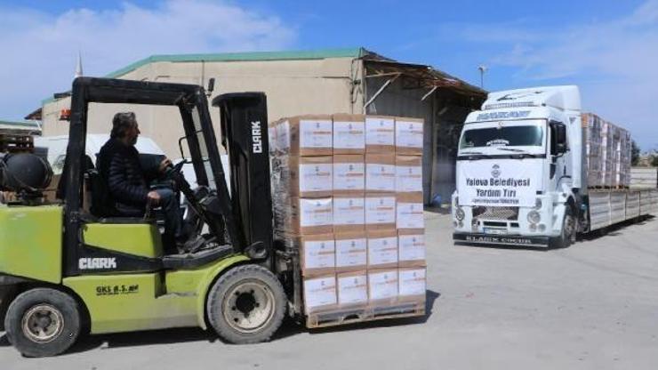Yalova Belediyesinden, deprem bölgesine 1500 koli Bereket paketi yardımı