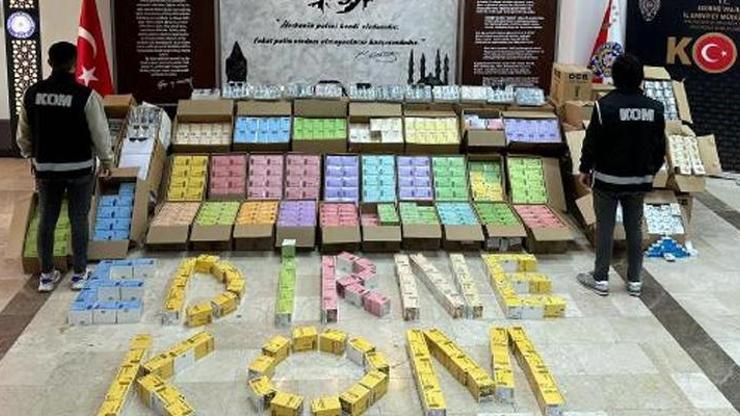 Edirnede TIRda 7 milyon 500 bin liralık gümrük kaçağı ürün ele geçirildi