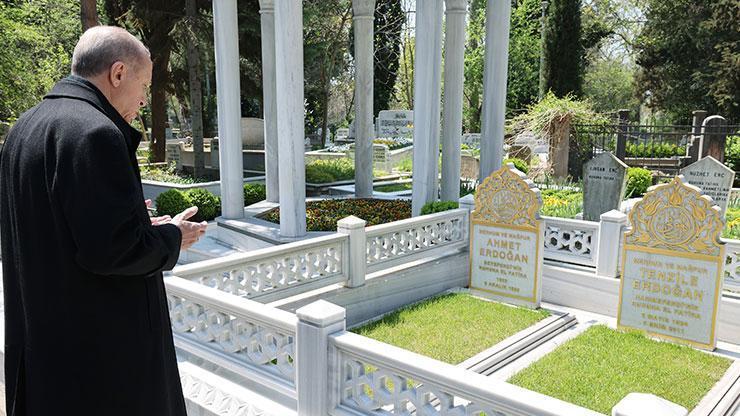 Cumhurbaşkanı Erdoğan anne ve babasının mezarlarını ziyaret etti