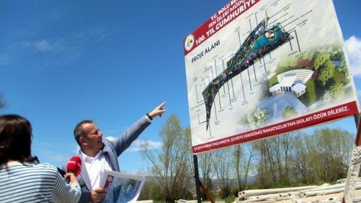 Bolu’da 378 dönüm arazi üzerine kurulacak park için ilk kazma vuruldu
