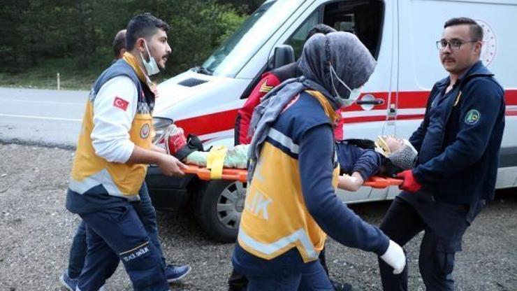 Minibüs tarlaya uçtu 2 yaralı