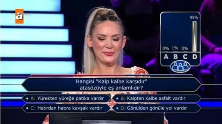 Kim Milyoner Olmak İsterde seyircilerin verdiği cevap yarışmacıyı şaşırttı