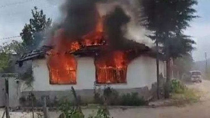 Amasya’da müstakil evde çıkan yangında ev sahibi dumandan etkilendi