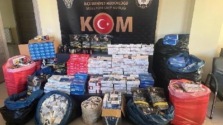Kocaelide çok sayıda gümrük kaçağı tütün ve sigara ele geçirildi